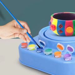 Whoesale Creative Home Activities Electric Pottery Machine Workshop Educational Toys Do Arts Pottery Studio Dry Clay Crafts Kids Pottery Wheel Toy - Image 5
