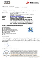 SGS certificate from Wisman High Voltage Power Supply Co., Ltd.