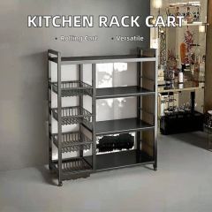 Versatile Rolling Storage Rack with Metal Vegetable Baskets Sets 1-3PCS Origin China Style Modern Trademark SY Material Metal - Image 3