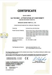 certificate certificate from Wenling Jiafeng Machinery Co., Ltd.