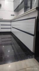 Pvc Membrane Modular Kitchen Open With Drawing Room Material Wooden Appearance Modern Kitchen Design U- - Image 8