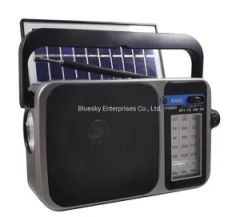 Portable Radio with Rechargeable Battery LED Light and USB Charging Slot - Image 2