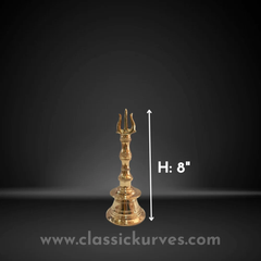 Brass soolam hand bell Purity Yes Color Golden material Brass Brand Classickurves Usage/Application Home Country of Origin Made in - Image 2