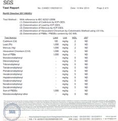 RoHS test report for vulcanizing agent audited by SGS certificate of Xiamen Flying Silicone Rubber Co., Ltd. – certificate photo, supplier certificates section