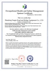 Occupational Health and Safety Management System Certification Certificate certificate from Shandong Fangte Road and Bridge Equipment Co., Ltd.