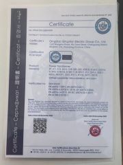 CE certificate from Qingdao Qingdian Electric Group Co., Ltd.