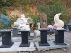 Custom Square Large Garden Statues Natural Stone Marble Abstract Art Sculptures - Image 2