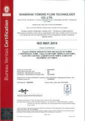 B.V ISO 9001-2015 certificate from Shanghai Tongke Flow Technology Co., Ltd.