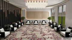 Wall to Wall Commercial Use Custom Pattern Design Axminster Floor Red Carpet for Reception Room - Image 3