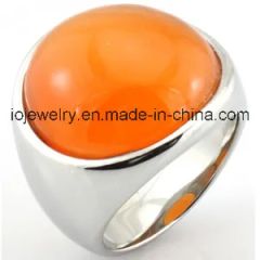 Gemstone Jewelry Big Cat Eye Stainless Steel Metal Rings Customized - Image 1