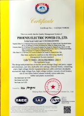 ISO9001 certificate from Phoenix Electric Power Co., Ltd.
