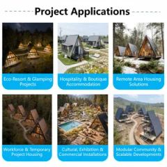 Luxury Detachable Prefabricated Triangle Wooden Style Camping Resort House with Bathroom Prefab Container House for Camping Projec - Image 4