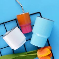 Hot Sale 2oz 4oz 6oz Sublimation Tumbler Vacuum Stainless Steel Cup Double Wall Mini Tumbler Shot Glass with Straw Lid - Shanghai Karry Industrial Co., Ltd.