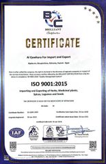 ISO 9001 certificate from ALGAWHARA HERBS & SPICES