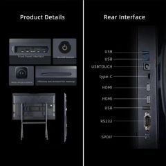 Custom 162 Inch LED TV Display Screen System All-in-One Intelligent Conference Electronic Whiteboard - Image 4