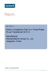KEMA-1 certificate from Shenda International Engineering Co., Ltd.