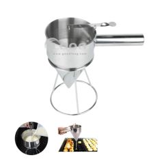 Multifunction Stainless Steel Funnel Octopus Fish Balls Tools Conical Funnel Tool Pancake Batter Dispenser Bakeware Maker with Rack for Making Dessert - Image 6
