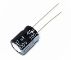 Aluminium Electrolytic Capacitors 47uF 100v, For Electronic devices - Kridha Enterprises