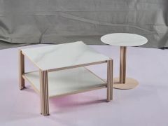 Modern Cream Small Glass Coffee Table Luxury Living Room Furniture for Hotels and Apartments for Tea Rooms and Gyms - Tianjin Tsr Import&Export Co., Ltd
