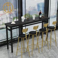 Black Modern Slate Cabinets Rectangular Multipurpose Bar Table - Image 3
