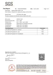 Prop65 test report certificate from Wujiang Xianglu Textile Co., Ltd.