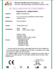 Ec Declaration of Conformity certificate from ZHONGSHAN DOUBLE CROWN ELECTRICAL APPLIANCE CO., LIMITED