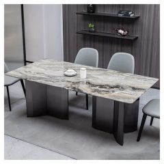 Marble Dining Table with Chairs Kitchen Room Furniture Set Dining Table Set - Image 3