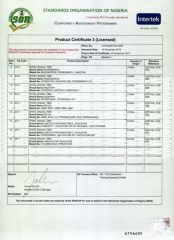SONCAP certificate of Blackstone International Company Limited – certificate photo, supplier certificates section
