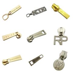 Exquisite Logo Shape Custom Decorative Zipper Pullers Double Gold Puller Slider Made - Image 5