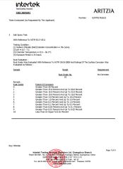 test report certificate from Shenzhen Jiuzhou Weili Garment Accessories Co., Ltd.