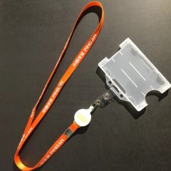 Custom Printed Polyester Plastic Buckle Keychain Blue Lanyard - Image 2