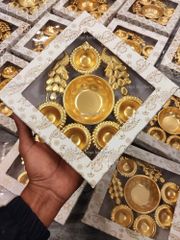 Brass plating Metal peacock urli Size/Dimension 8" Brand Vigo brother's Color Brass gold plating Weight 250 gm with window - Vigo Brother's