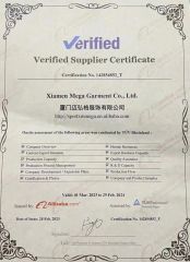 Tuv certificate from Xiamen Mega Garment Co., Ltd.