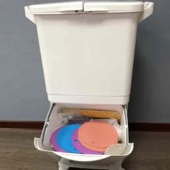 Kitchen Double Layer Garbage Storage Vertical Waste Sorting Bins with Wheel - Image 6