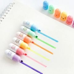 Promotional Custom Logo Mini Multi Color Pill Shaped Highlighter Marker Pen - Image 4