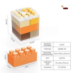 Big Building Block Set, Large 6 Pieces Building Bricks, - Image 6