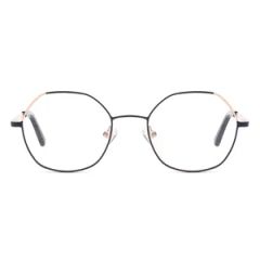 Bom-1094 Round Frame Eyeglasses with Black & Rose-Gold Accents & Clear Lenses - Shenzhen Urfeng Industrial Co., Ltd.