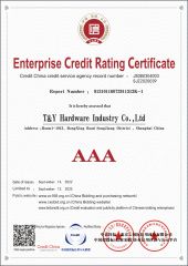 Enterprise credit rating certificate certificate from T&Y Hardware Industry Co., Ltd.