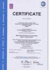 BRC certificate from Funnystar Food Co., Ltd