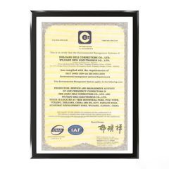 ISO14001 certificate of ZHEJIANG DELI CONNECTORS CO., LTD. – certificate photo, supplier certificates section