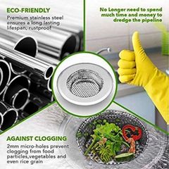 Stainless Steel Kitchen Sink Strainer Shape Round Color Silver Water Flow Free Flow Material Stainless Steel Diameter Full Rim 4 - Image 6