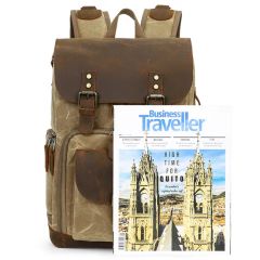 Waterproof Waxed Canvas and Genuine Leather DSLR Camera/Video Bags Camera Backpack - Image 3