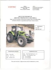 CD1604-1804 Cabin certificate from DEUTZ-FAHR MACHINERY CO., LTD.