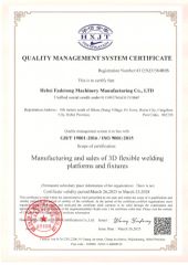 ISO 9001 certificate of Hebei Fadetong Machinery Manufacturing Co., Ltd. – certificate photo, supplier certificates section