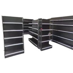 Metal Storage Rack Heavy-Duty Supermarket Stand Adjustable Display Shelf for Cargo Storage - Image 1