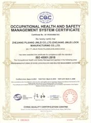 ISO45001:2018 certificate from ZHEJIANG PUJIANG JINLEI CO., LTD.