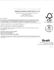 fsc certificate of Qingdao Inurda Furniture Co., Ltd. – certificate photo, supplier certificates section