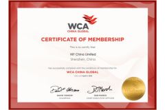 WAC Memebership certificate from HIF CHINA LIMITED