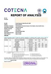 Cotecna Report Of Analysis (Palm Shell) certificate from Parvezius Globalindo Utama