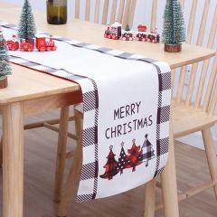 Christmas Table Runner Double Layer Cotton Linen Table Mat Origin China Model NO. NV-213 Suitable for All Material Polyester - Image 2